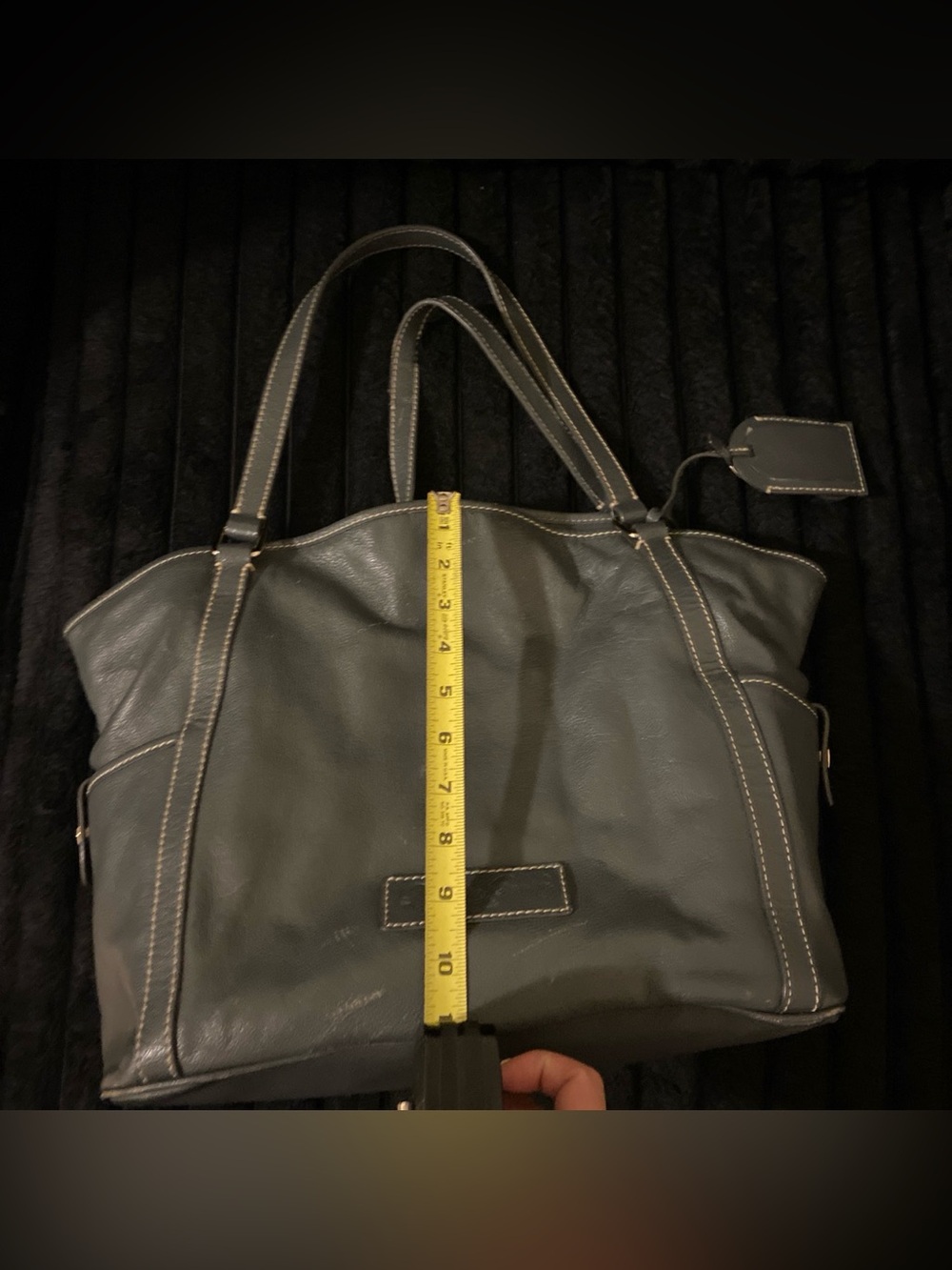 Dooney & Bourke Black Leather Tote with Pink Interior - Picture 5 of 6